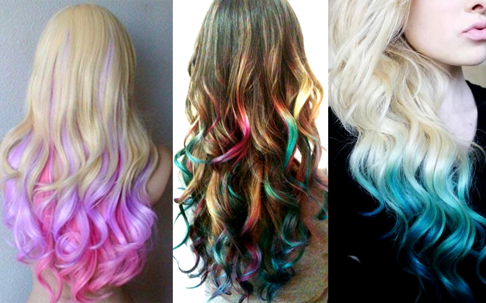 ombre hair colorida